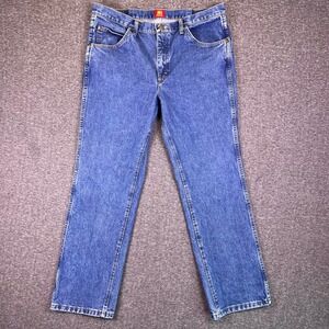 Wrangler Jeans Mens 36x30 Slim Fit Blue Denim Cowboy Rodeo Western Style 36MWZ